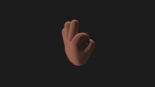 An Animation of Emoji Hand on a Black Background