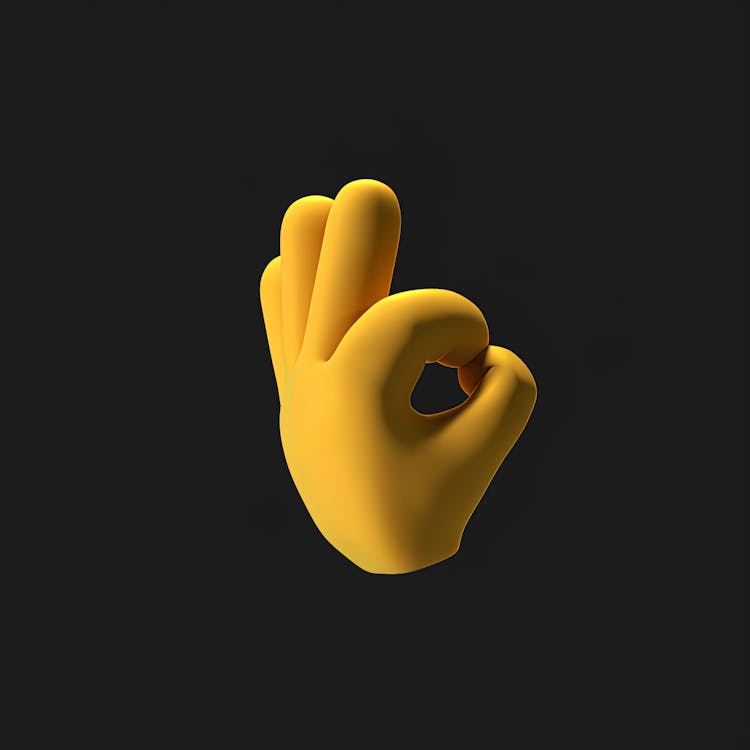 An Emoji Hand On Black Background