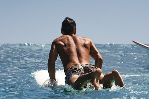 Man in Black Shorts on Water