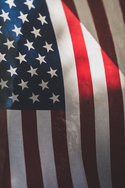 Free Close-Up Photo of a Flag of the United States of America Stock Photo