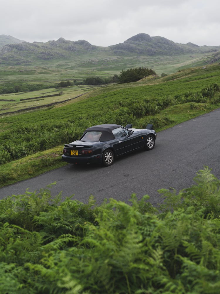 Car On A Uphill Road