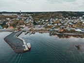 Drone Shot of a Ferryboat Docked at a Harbor