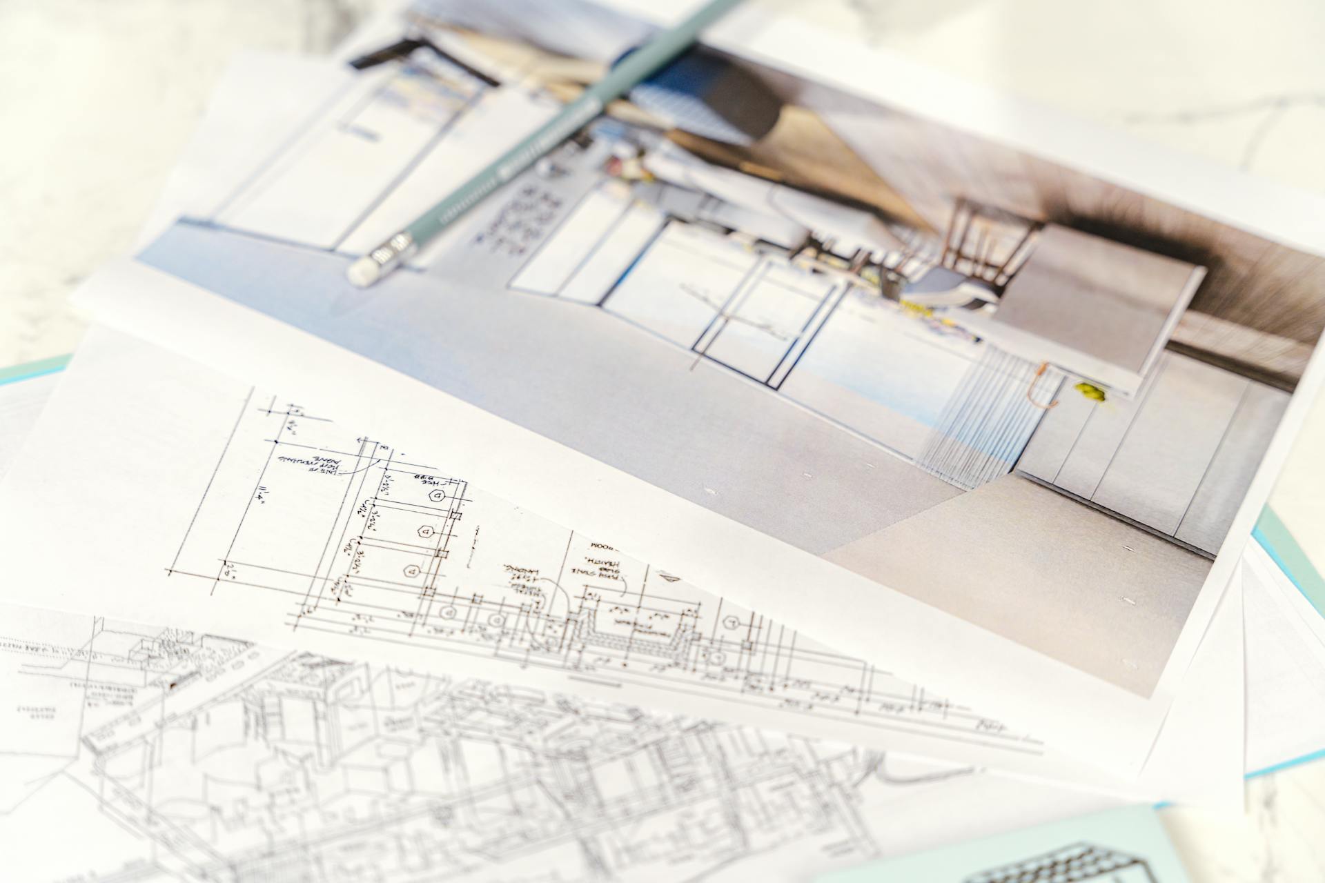 Floor Plan on White Paper