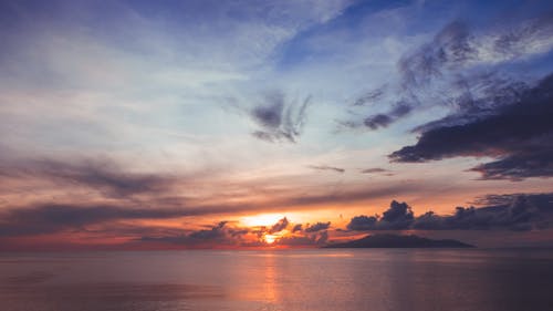 Scenic View of a Placid Sea during Sunset