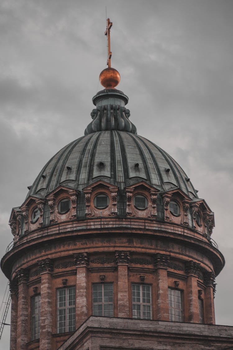 Old Cathedral Dome On Sky Background