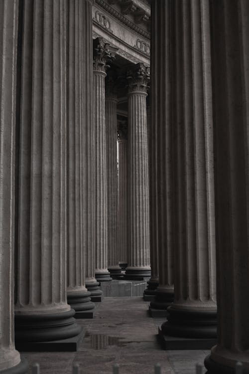 Classic Stone Columns of Old Building