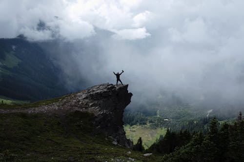 Climber Standing on Cliff