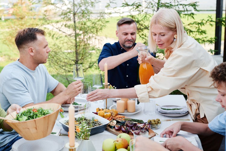 A Family Having Lunch Together 