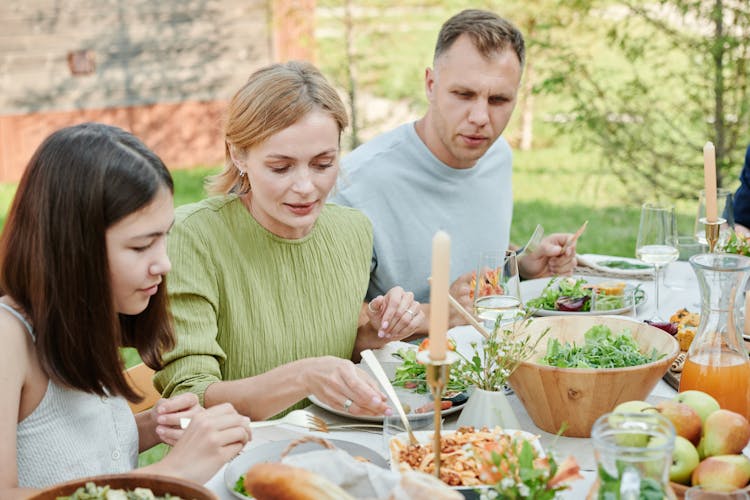 A Family Eating Together 