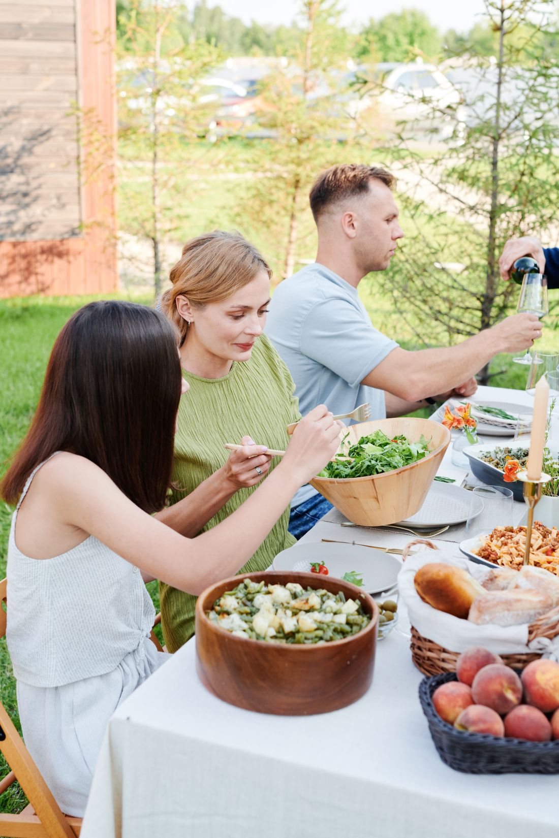 People enjoying a meal together