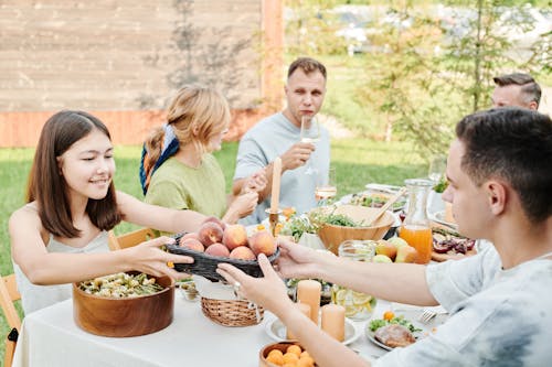 Free A Family Eating Lunch Together  Stock Photo