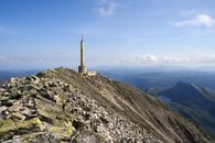 Scenic view of Gaustatoppen with communication tower on a clear day in Norway.