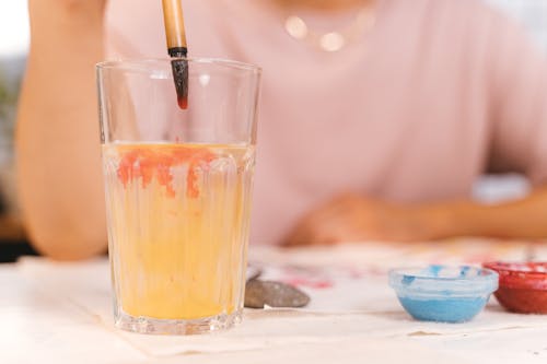 コップ1杯の水, ペイント, ペイントブラシの無料の写真素材