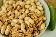 Brown Peanuts on White Ceramic Bowl