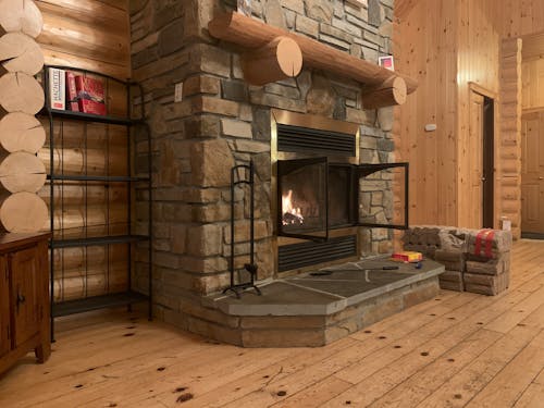 Free stock photo of brown, cottage, fireplace