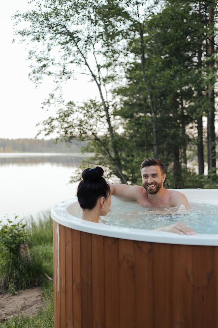 Man And Woman In Hot Tub