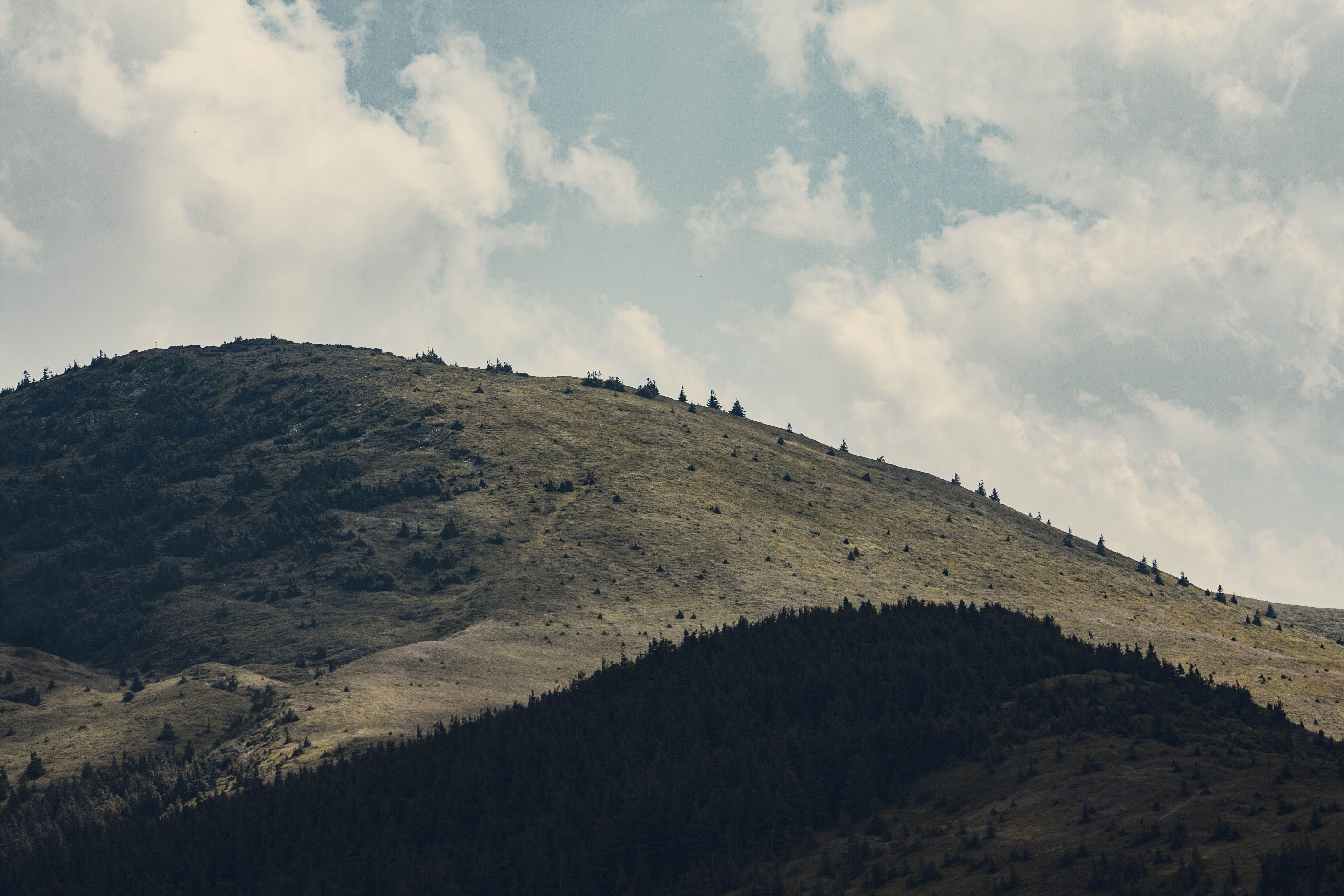 Green Mountain Under White Clouds and Blue Sky · Free Stock Photo