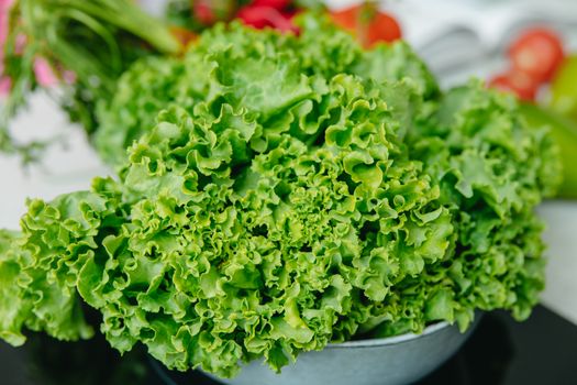 Green Vegetable on White Ceramic Plate