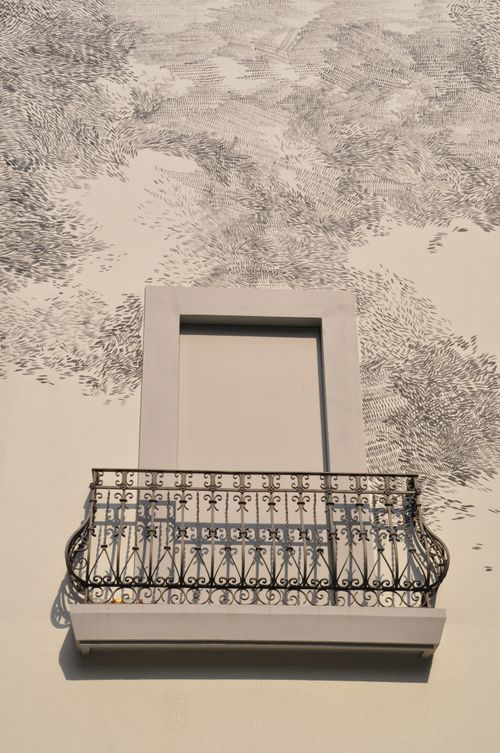 Free stock photo of balcony, evening sun, murals Stock Photo