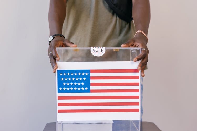 Person Holding Ballot Box