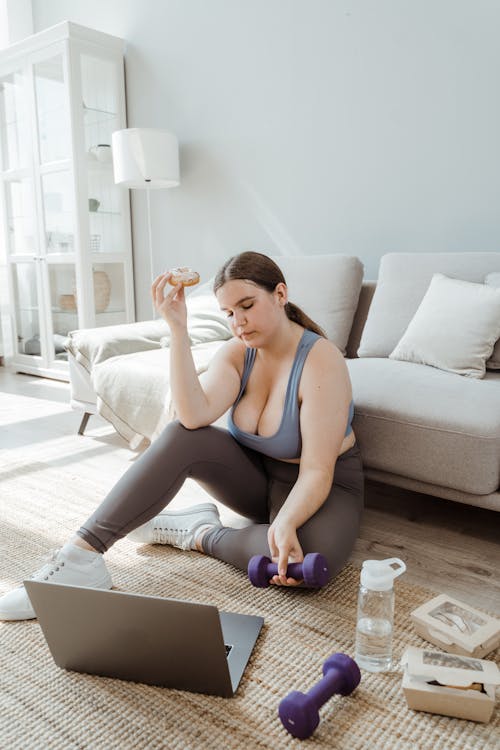 Free A Woman Unmotivated with Working Out Stock Photo