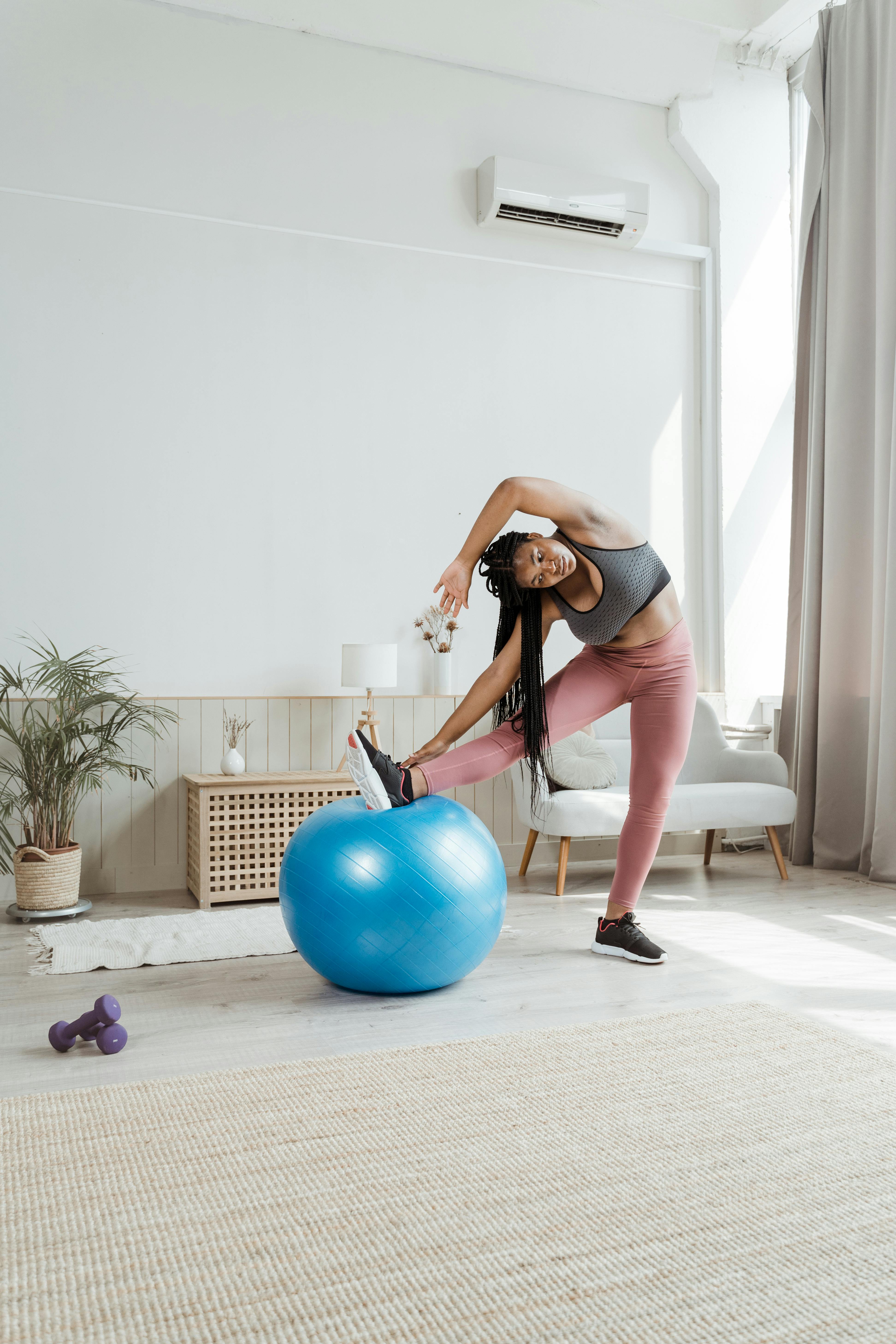 Sitting on yoga discount ball