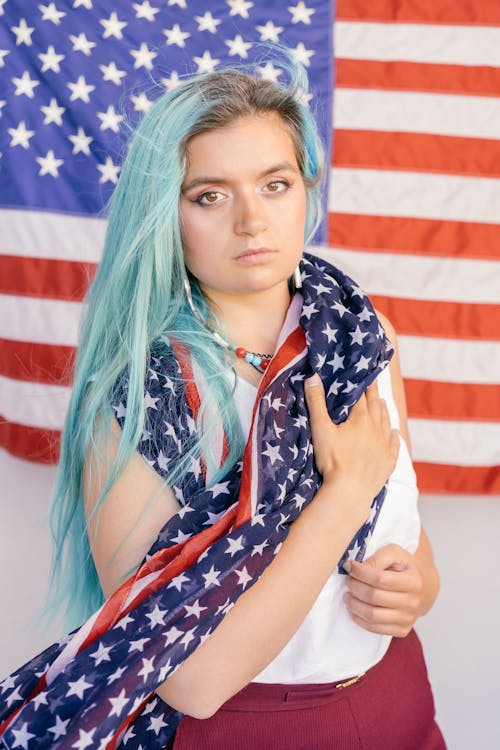 Free Kostenloses Stock Foto zu amerikanische flagge, blick in die kamera, demokratie Stock Photo