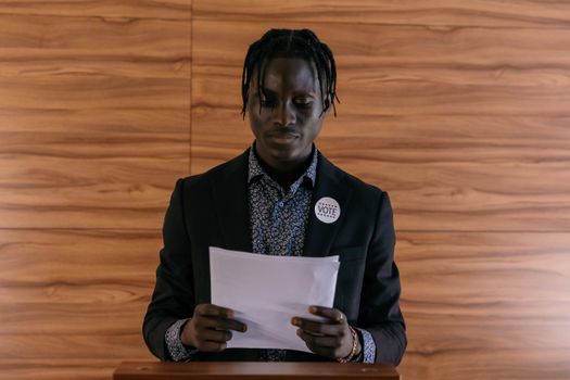 Politician Looking at Documents