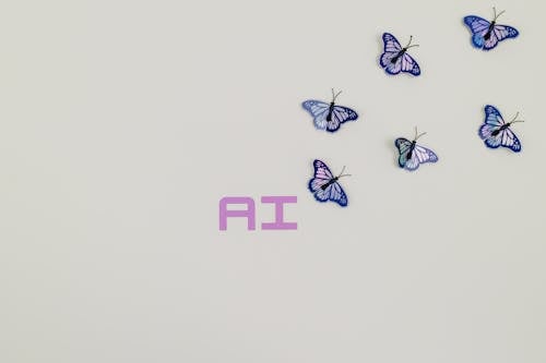 Free Blue and Black Butterfly Illustration Stock Photo