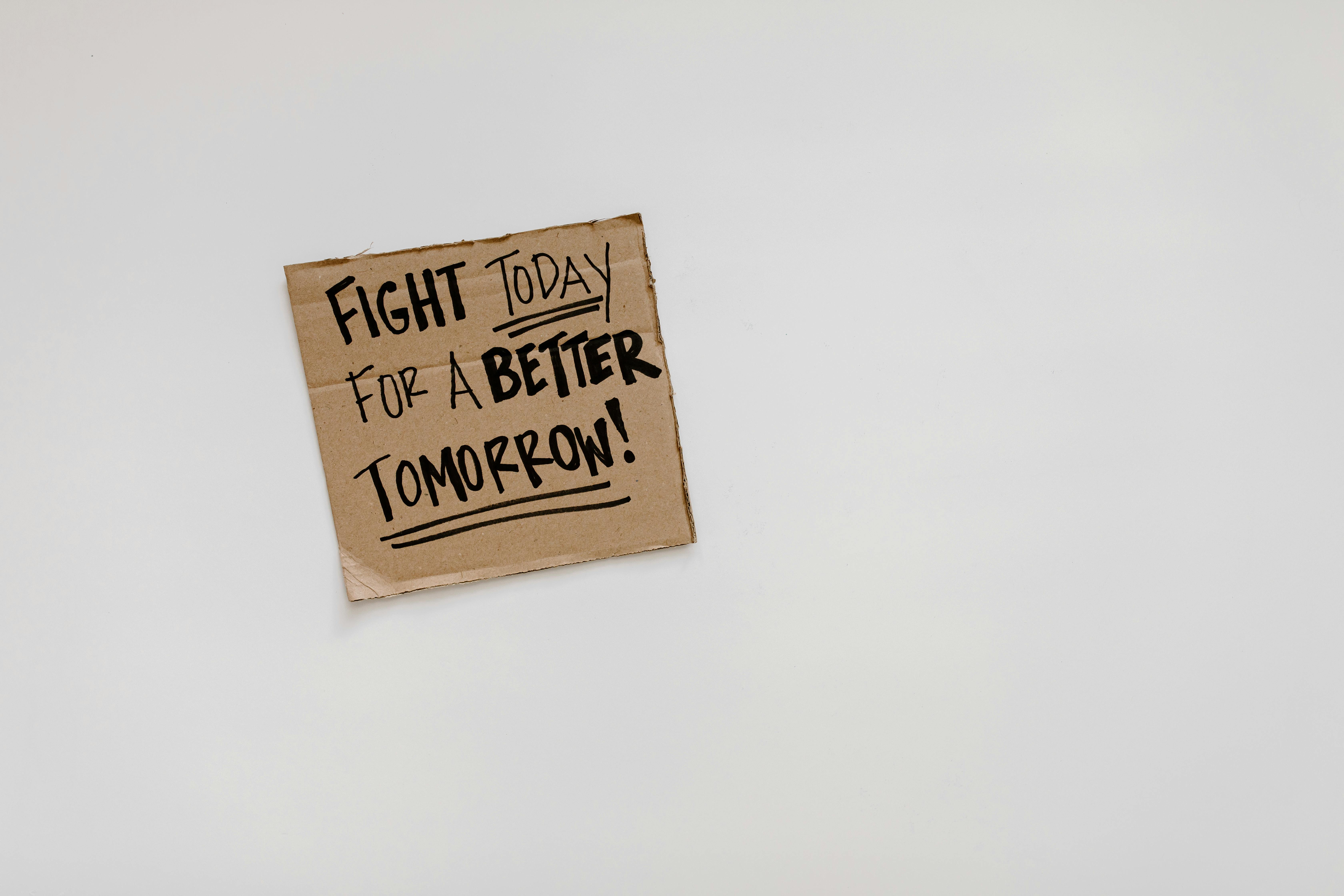 quote on brown cardboard