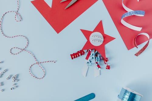 Future Voter Letter Dice in a Red Star Paper Cutout