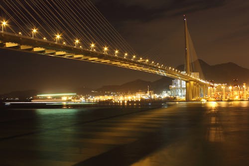 Free stock photo of bridge, hongkong, light effect Stock Photo