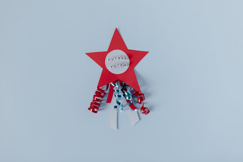 Red star badge with the words 'Future Voter', symbolizing upcoming voter participation.