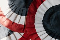 Black White and Red Textile