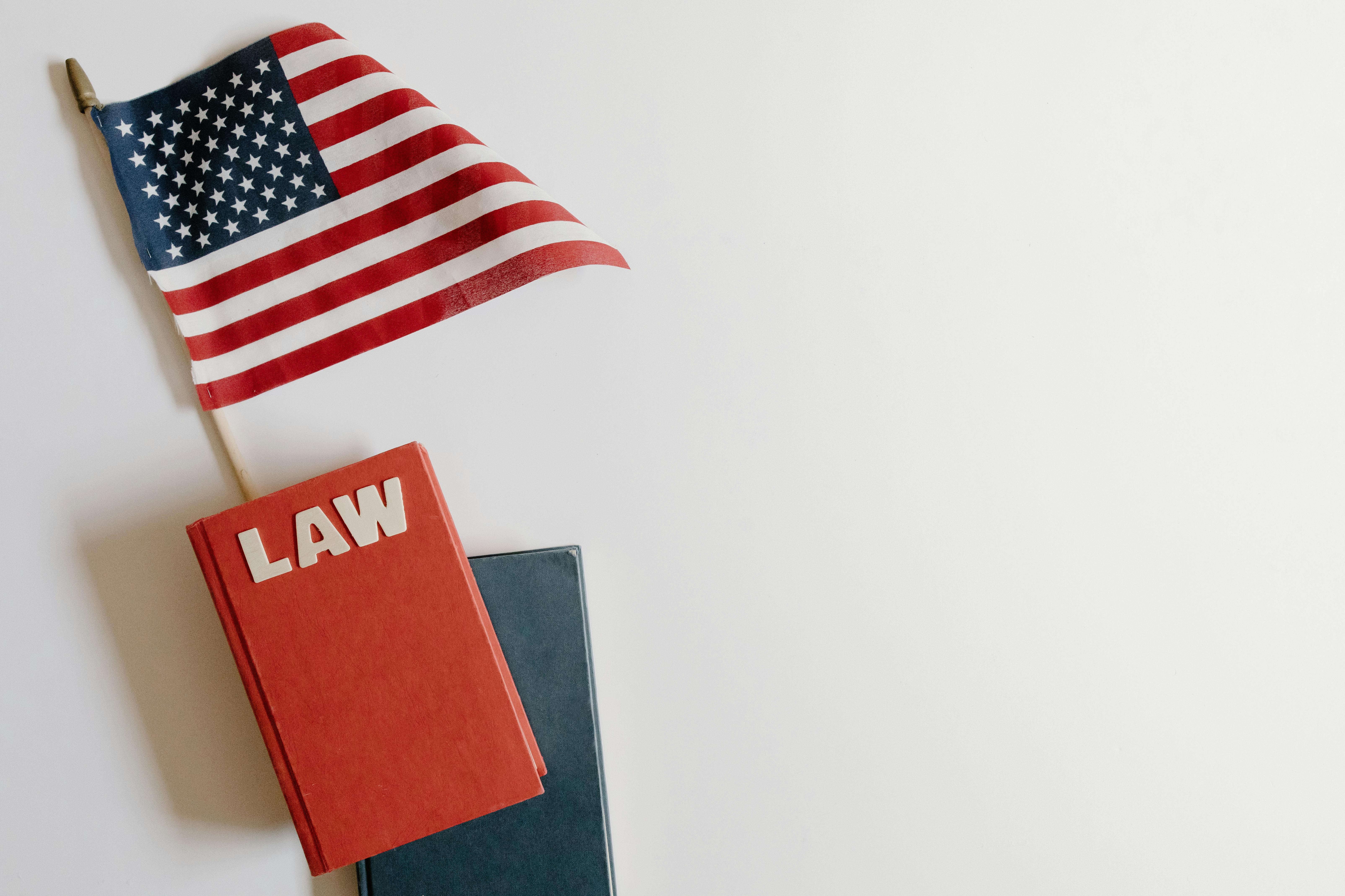 the american flag in the law book