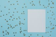 White Paper With Yellow Stars and Stars Print