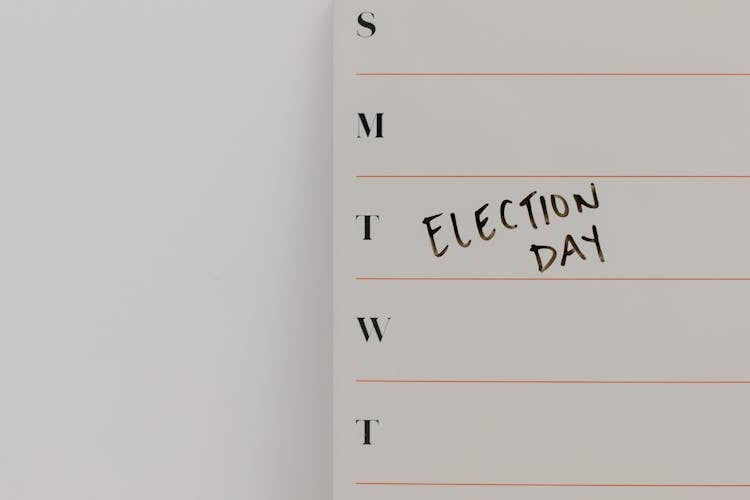 A Calendar With Written Election Day