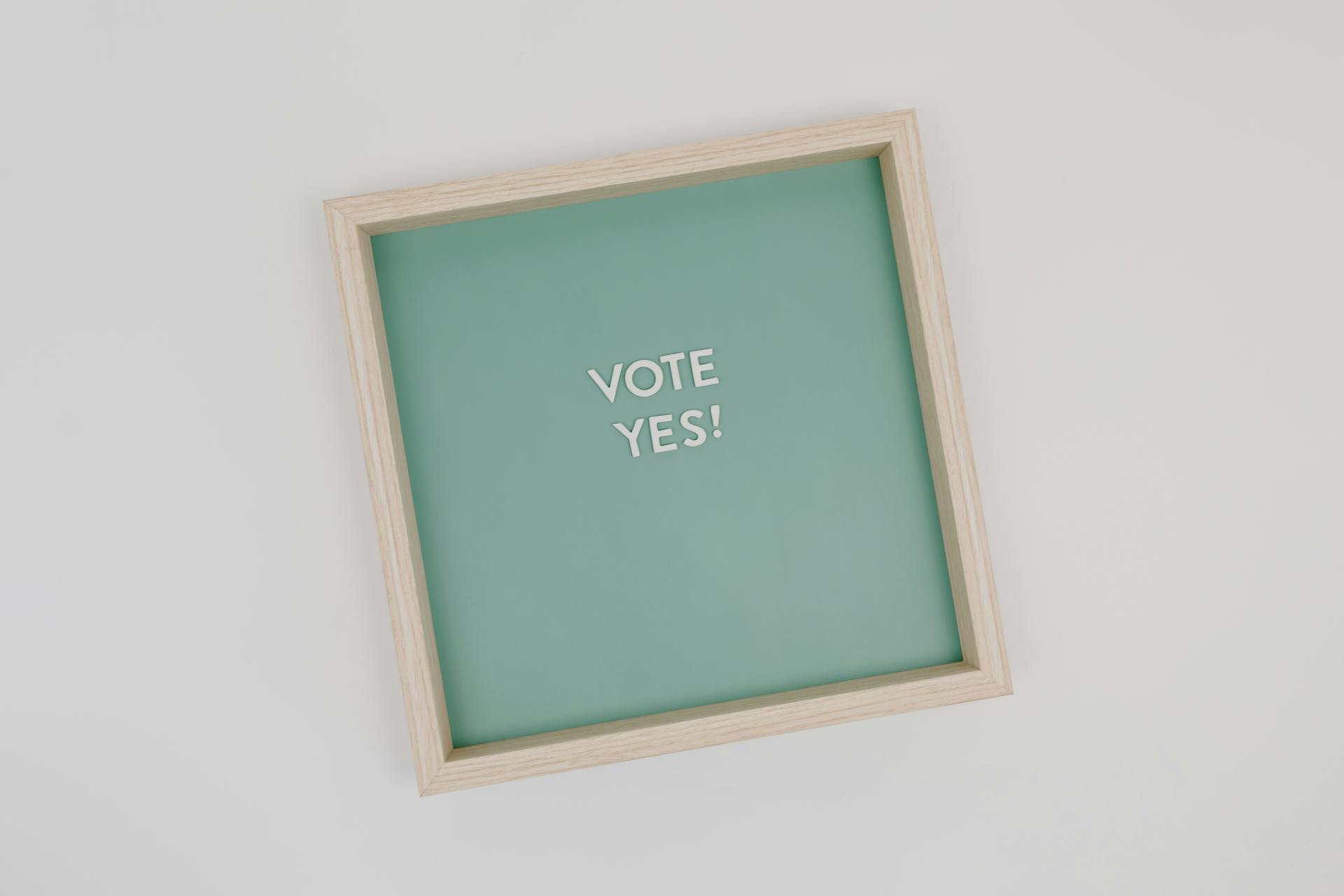 Vote Yes Campaign in a Wooden Frame