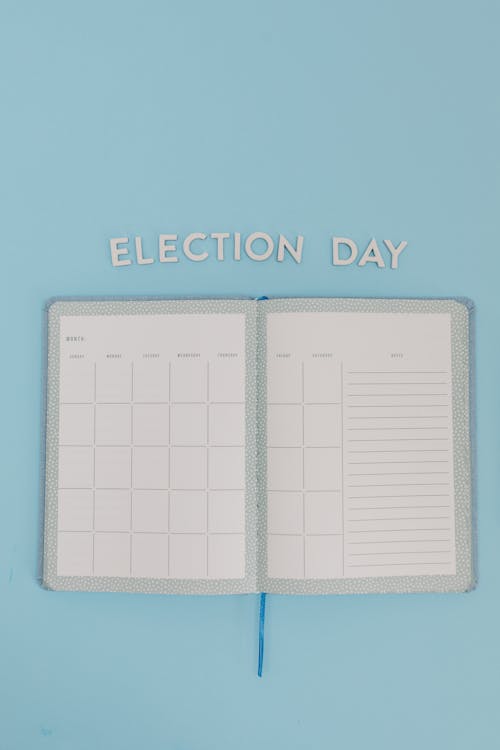 Foto d'estoc gratuïta de dia de les eleccions, fons blau clar, il·lustració