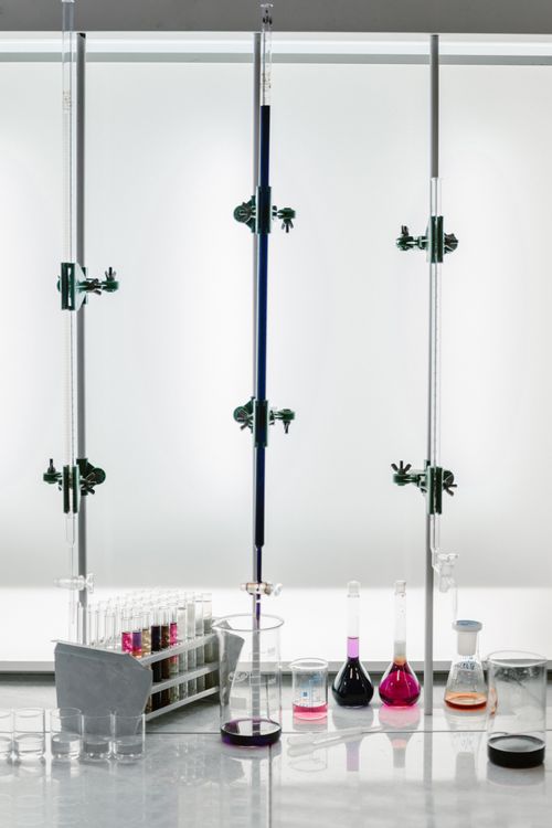 Lab Glass Table Laboratory Glass Equipment on a Table · Free Stock Photo