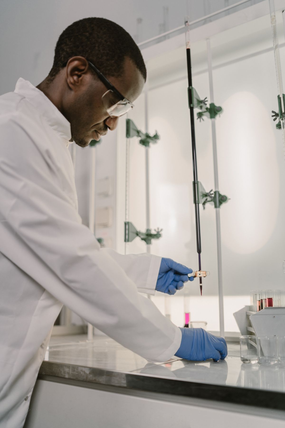 Laboratory specialist conducting a quality test