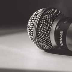 Recording microphone in a studio, photo by Aleksey Nosov on Pexels