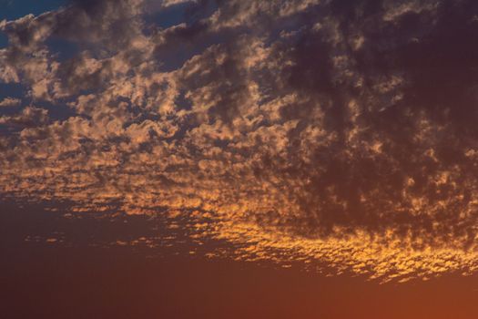 Altocumulus Clouds Formation in the Sky