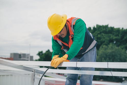 Free Construction Worker Working on Site Stock Photo