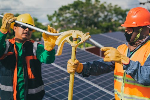 Solar Technicians Working on Site