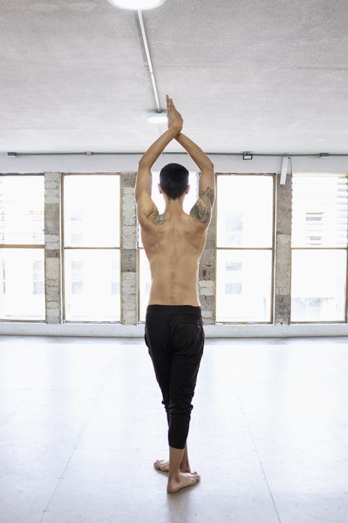 Back View of a Shirtless Male Ballet Dancer · Free Stock Photo