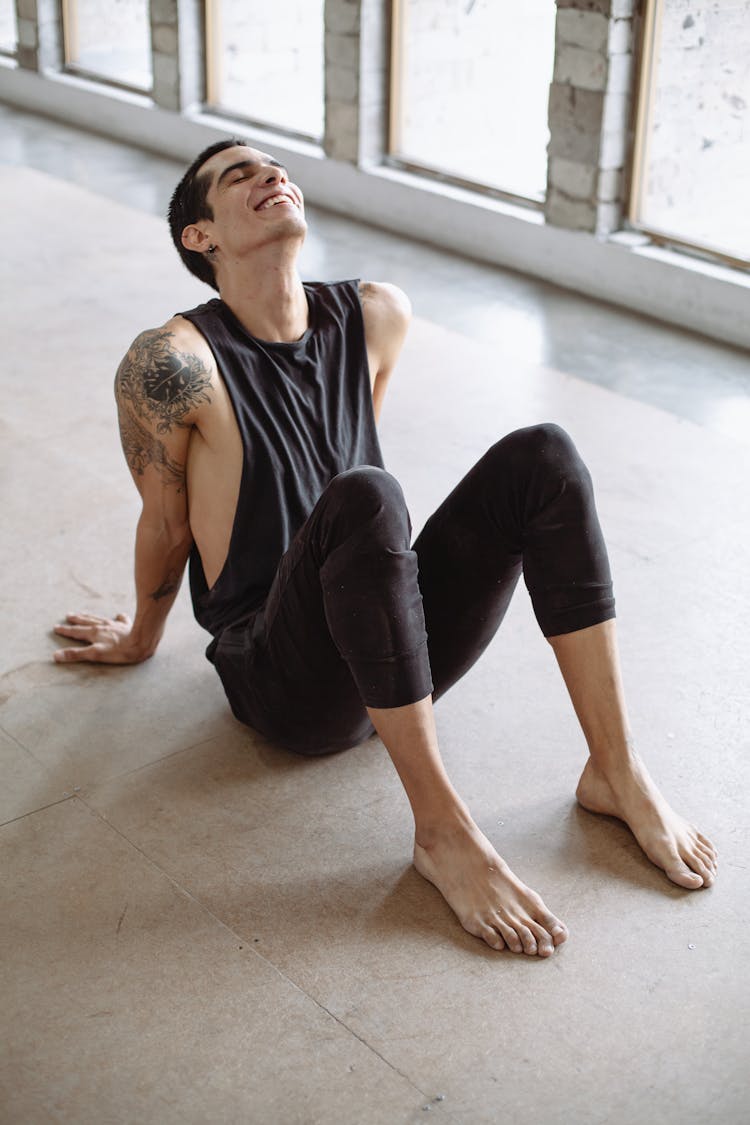 A Ballet Dancer Rehearsing In A Studio