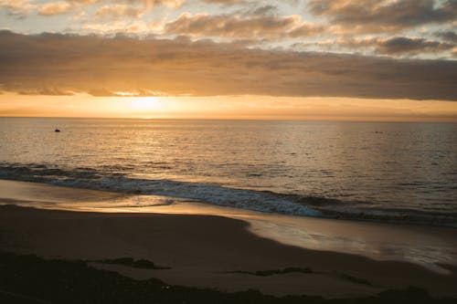 Photo of a Beach During Sunrise