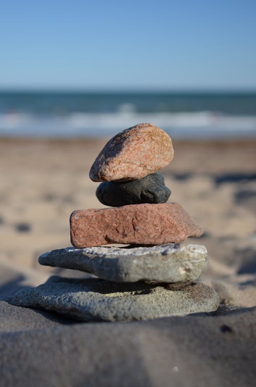 Close-Up Shot of a Stack of Stones