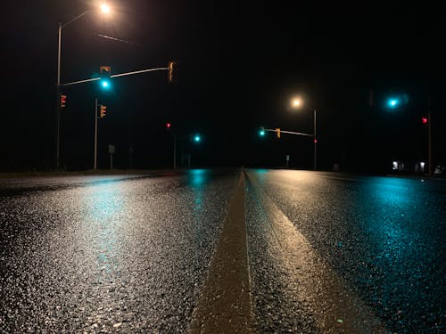 Free stock photo of asphalt road, at night, lines
